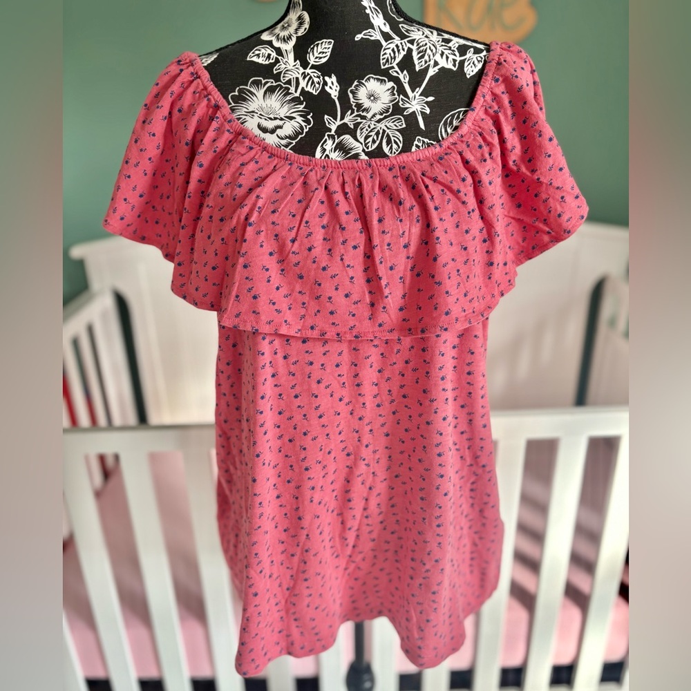 Style & Co. 2X Pink Floral Off-Shoulder Top